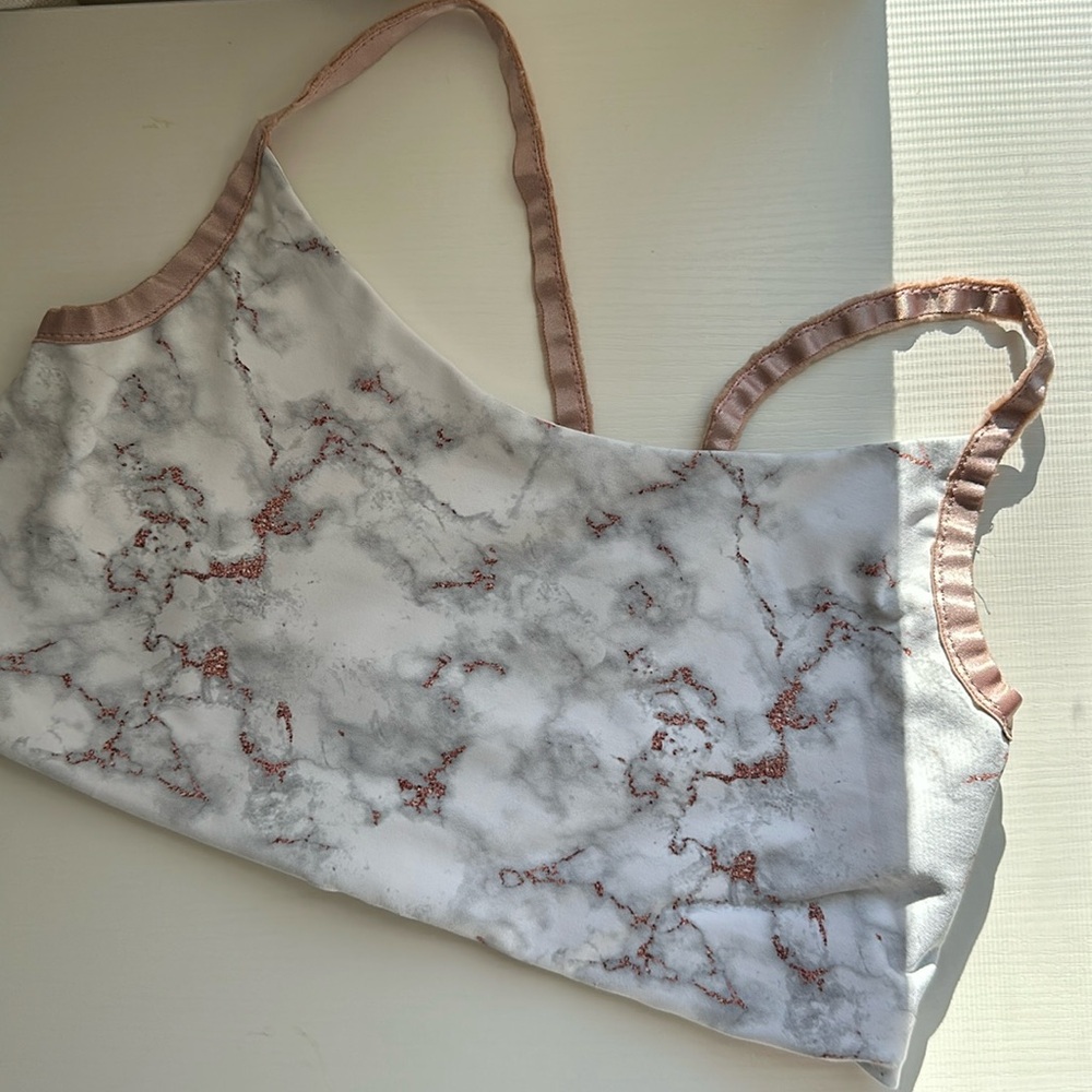 Marble print sports bra